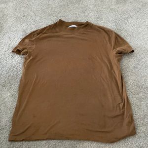 Zara mockneck camel top